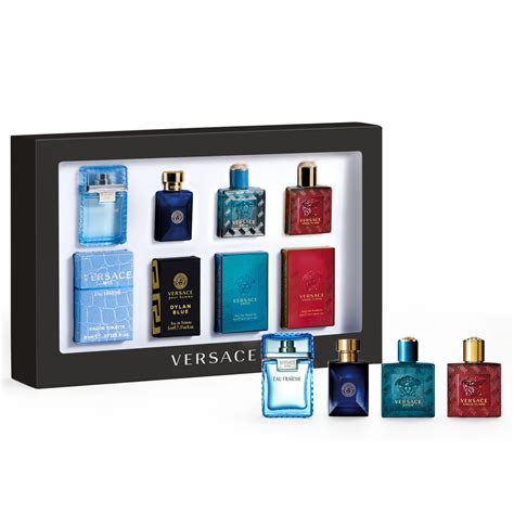 versace mini delux cologne set|Versace mini cologne for men.